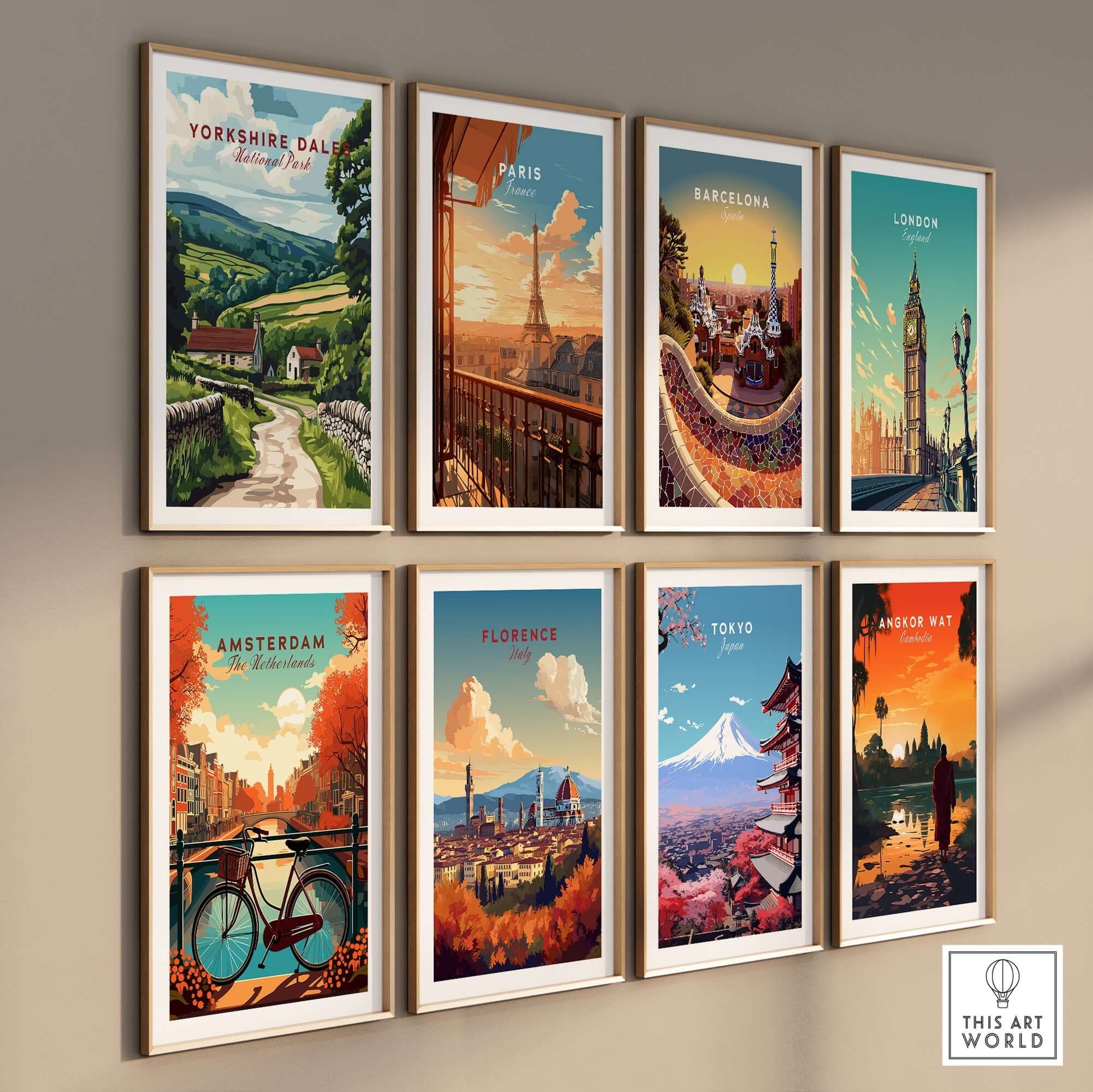 Beautiful collection of travel posters including Yorkshire Dales National Park Wall Art Poster, showcasing iconic landscapes.