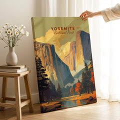 Yosemite Print showcasing Yosemite National Park in vibrant colors, perfect for nature lovers and home decor.