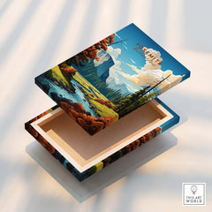 Yosemite Poster | National Park art print on a decorative box with a vibrant landscape design.