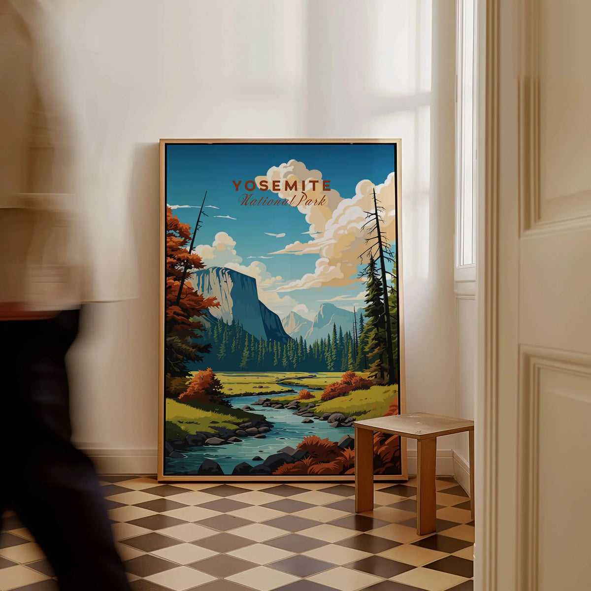 Yosemite Poster | National Park beautifully framed, showcasing scenic beauty and tranquility of Yosemite.