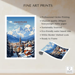 Zakopane Print showcasing vibrant colors, mountains, and a tranquil town of Zakopane, Poland in fine art format.