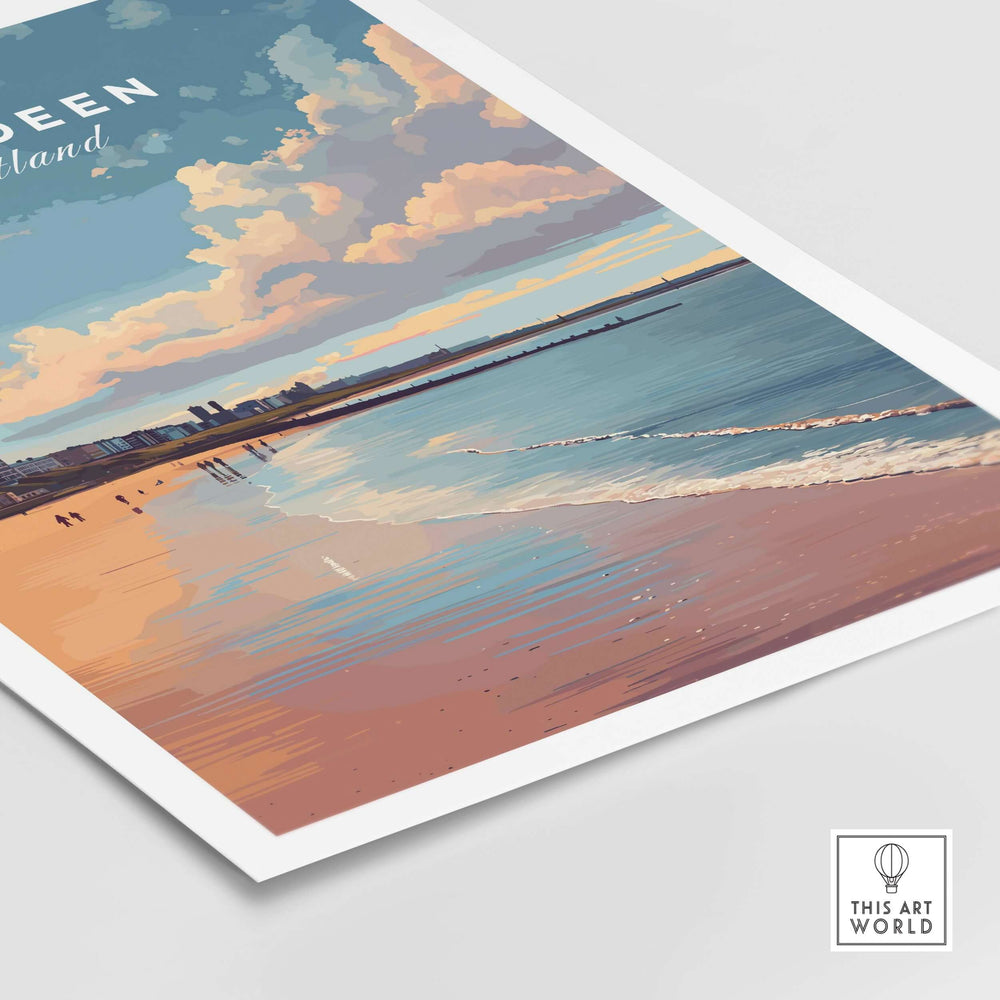 Aberdeen Beach Sunset Seascape Print | Colourful Coastal Wall Decor showcasing vibrant colors and serene waterfront scenery.