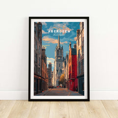 Aberdeen Poster | Scottish Cityscape Wall Art featuring a scenic view of Aberdeen's unique architecture and skyline.
