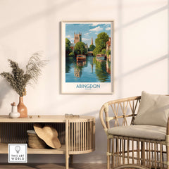 Abingdon Oxfordshire Landscape Wall Art - Historic British Scene featuring a serene river view.