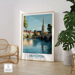 Abingdon UK Print - Picturesque Oxfordshire Townscape Art for Home Decor displayed in a stylish interior.
