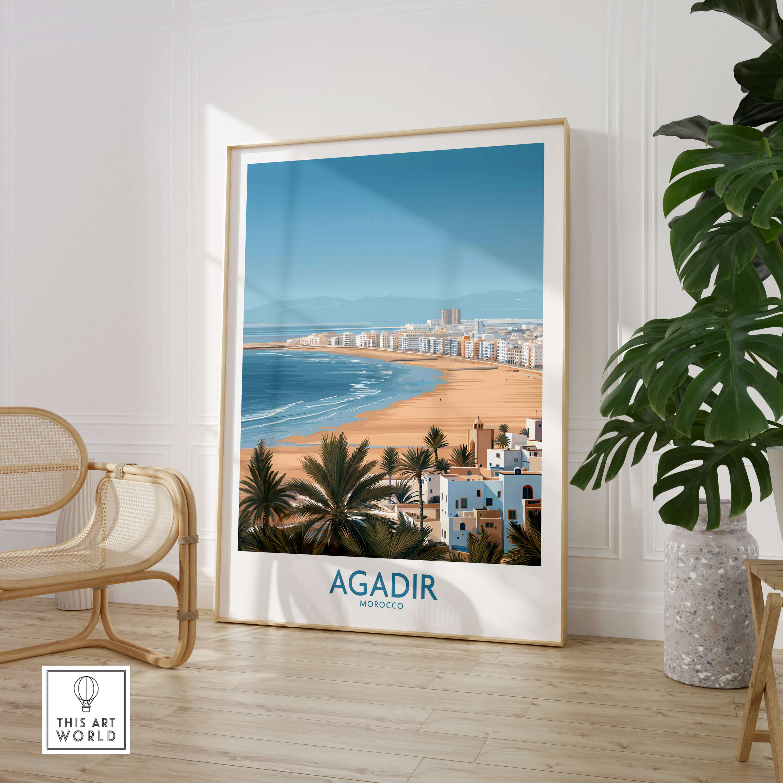 Agadir Morocco Print - Beach and Palm Tree Decor – This Art World