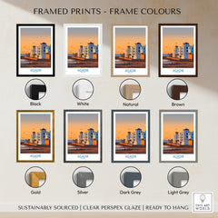 Agadir Morocco Wall Art framed prints in various colors including black, white, natural, brown, gold, and silver.