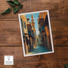 Aleppo Art Print - Syrian Cityscape Poster - Souk Al-Madina Travel Decor - Arabic Wall Art