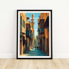 Aleppo Art Print - Syrian Cityscape Poster - Souk Al-Madina Travel Decor - Arabic Wall Art