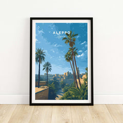 Aleppo Skyline Poster - Syrian Sunset Wall Art - Ancient City Print - Minimalist Travel Decor