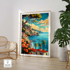 Amalfi Coast Italy Travel Poster Print