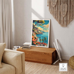 Amalfi Coast Italy Travel Poster Print