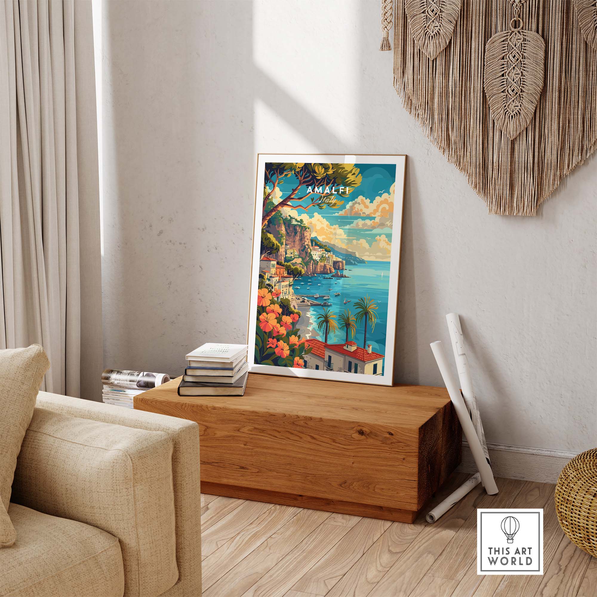 Amalfi Coast Italy Travel Poster Print