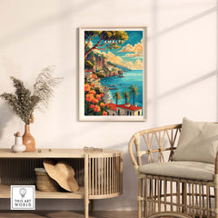 Amalfi Coast Italy Travel Poster Print