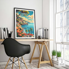Amalfi Coast Italy Travel Poster Print