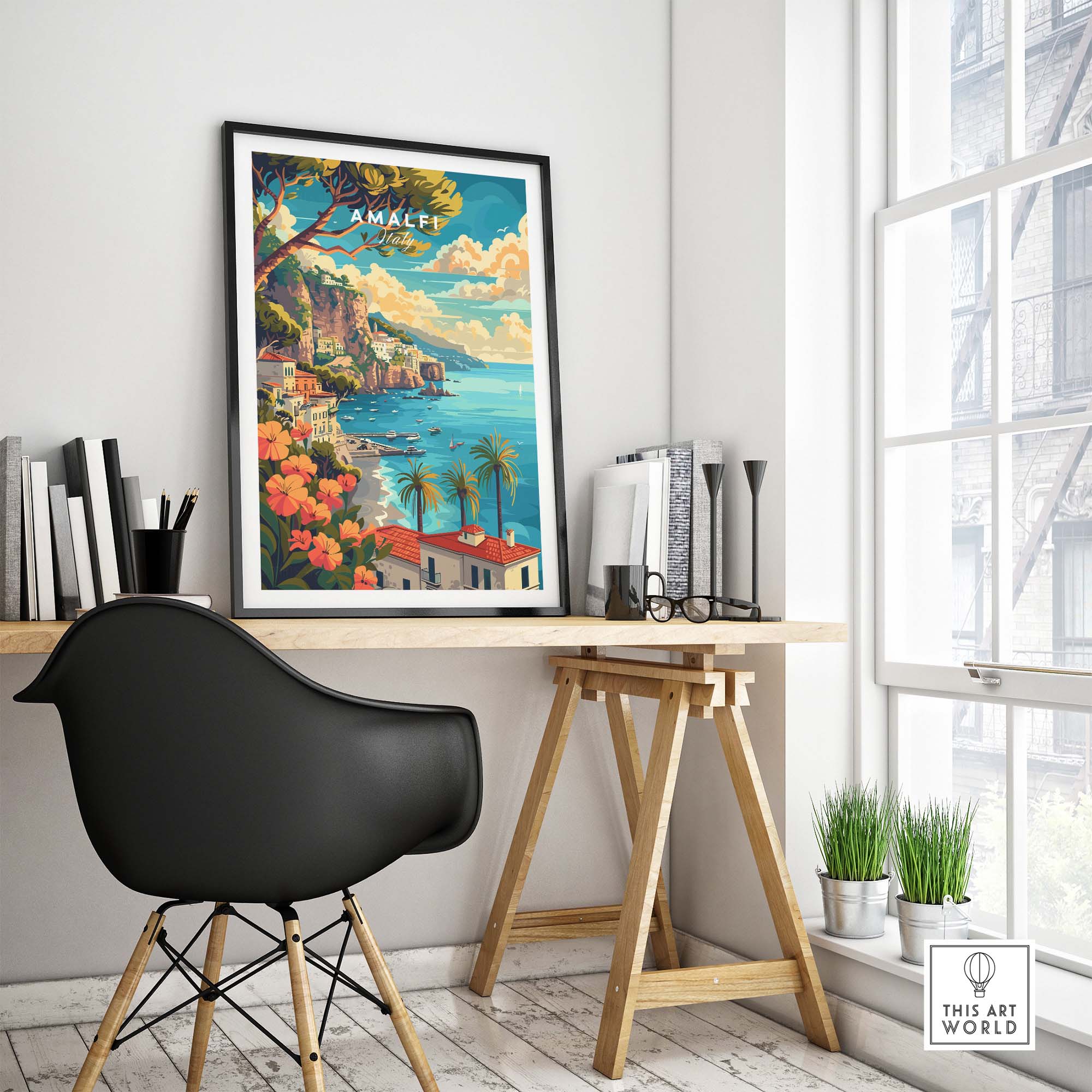 Amalfi Coast Italy Travel Poster Print