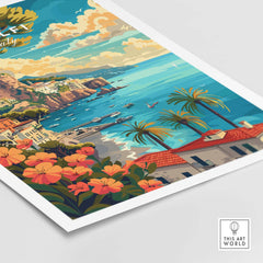 Amalfi Coast Italy Travel Poster Print