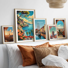 Amalfi Coast Italy Travel Poster Print