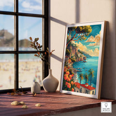 Amalfi Coast Italy Travel Poster Print