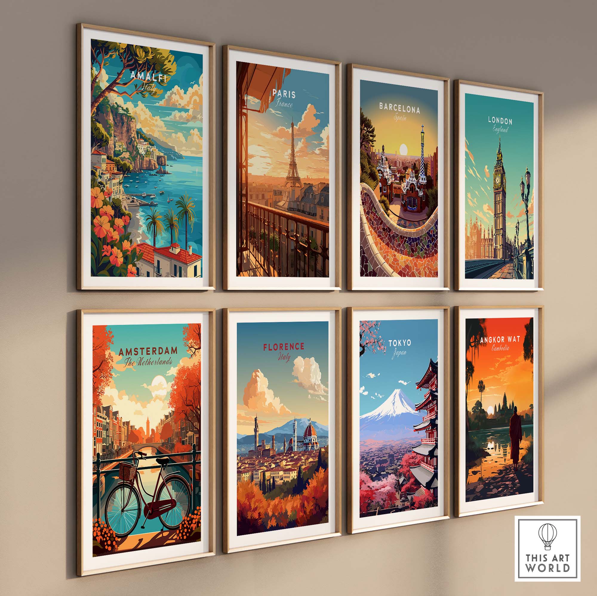 Amalfi Coast Italy Travel Poster Print