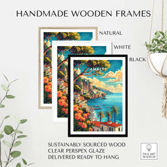 Amalfi Coast Italy Travel Poster Print