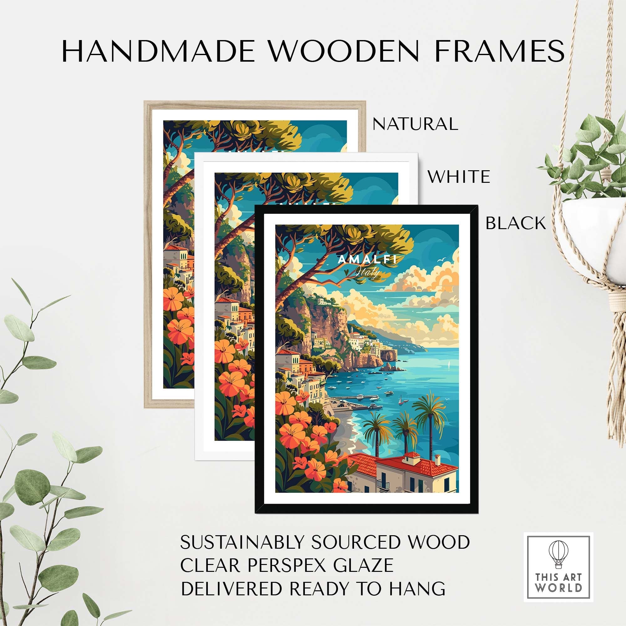 Amalfi Coast Italy Travel Poster Print