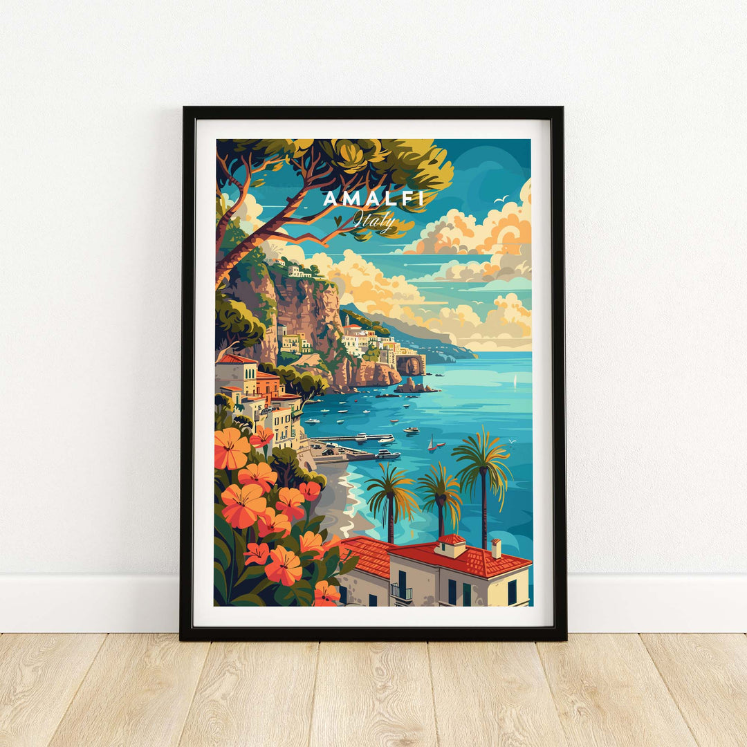 Amalfi Coast Italy Travel Poster Print