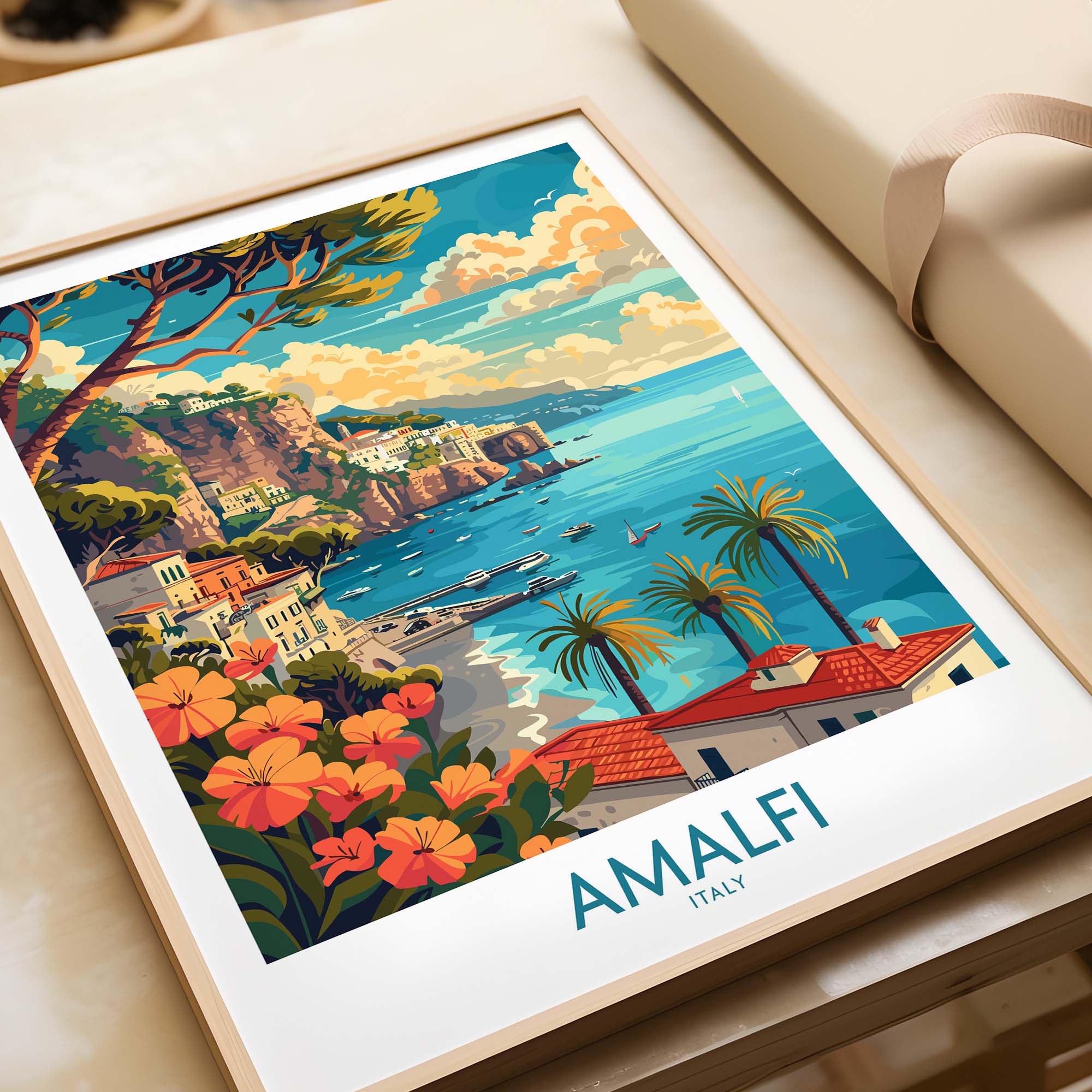 Amalfi Travel Poster Italy