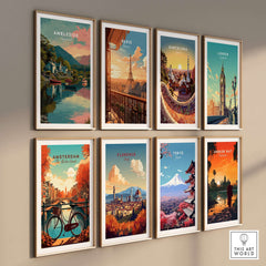 Ambleside Sunset Lake District View Print | Romantic English Home Decor artwork display featuring iconic city prints.