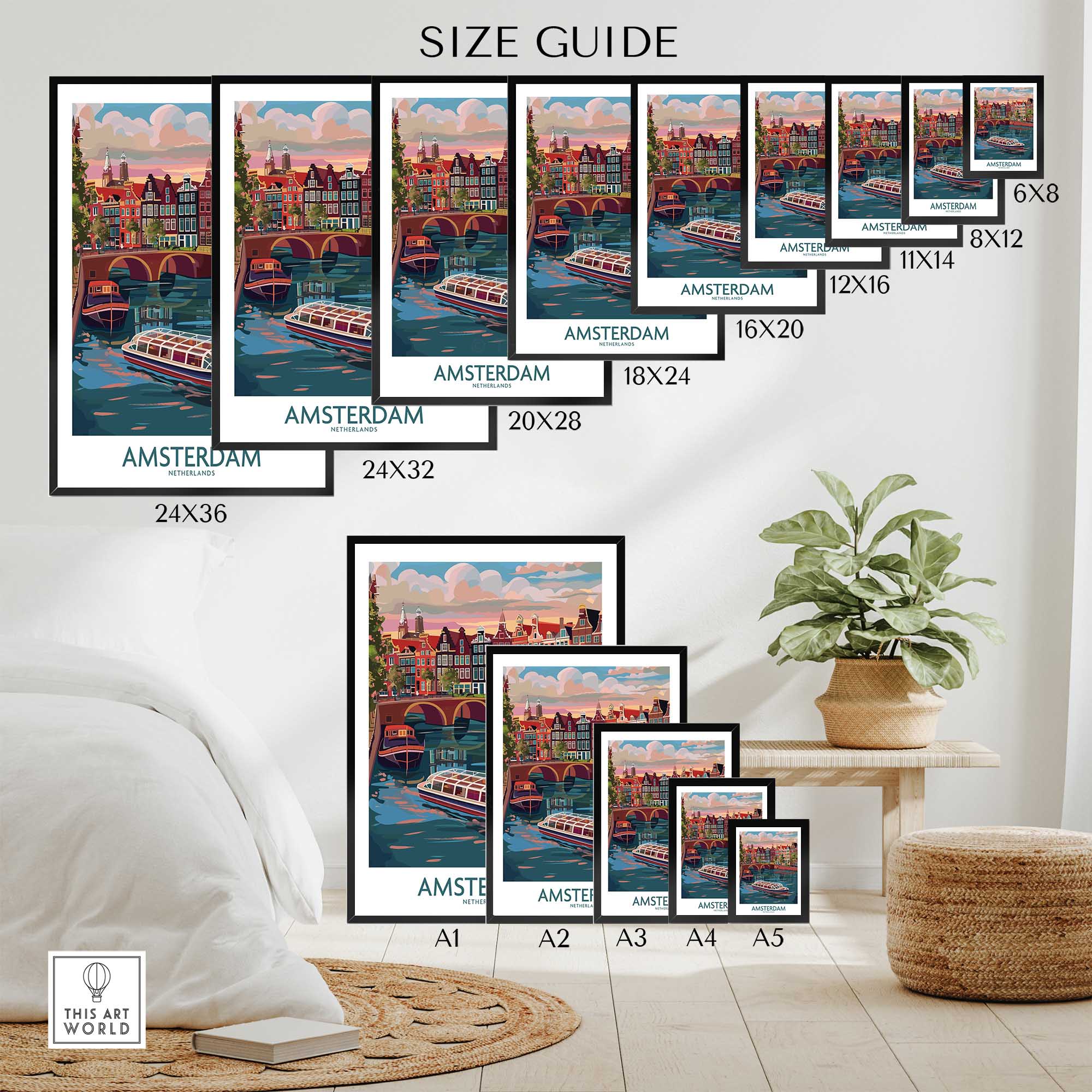 Amsterdam Travel Poster-This Art World