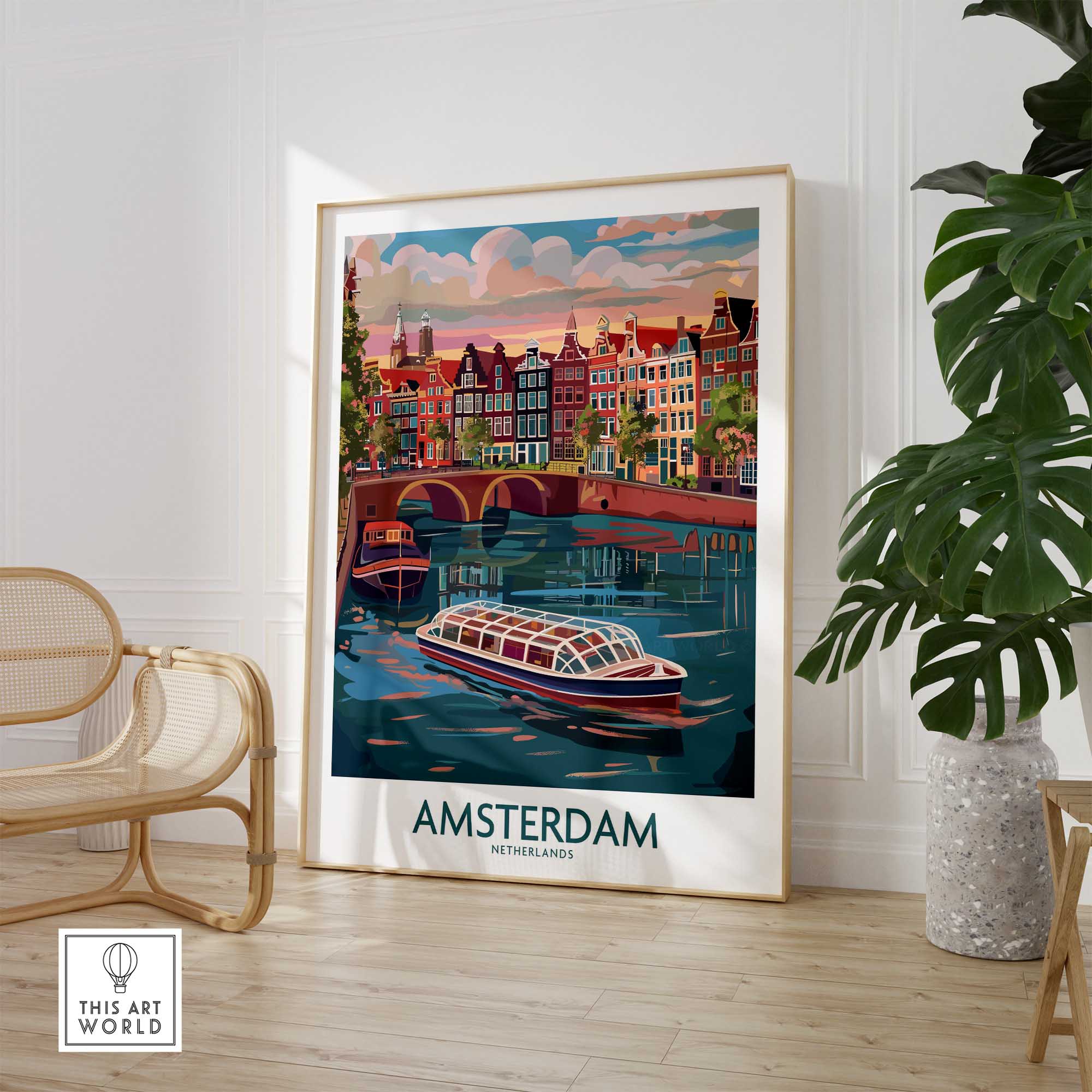 Amsterdam Travel Poster-This Art World