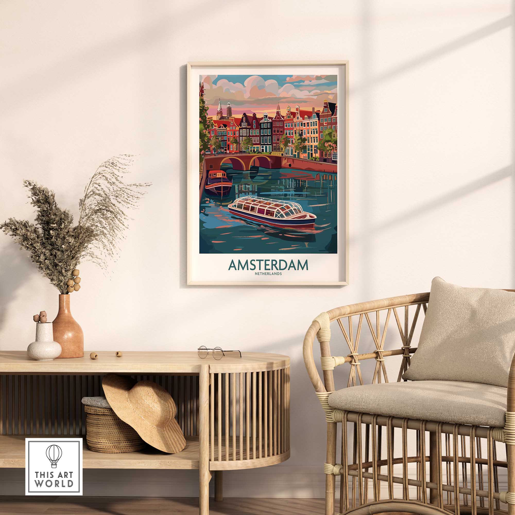 Amsterdam Travel Poster-This Art World