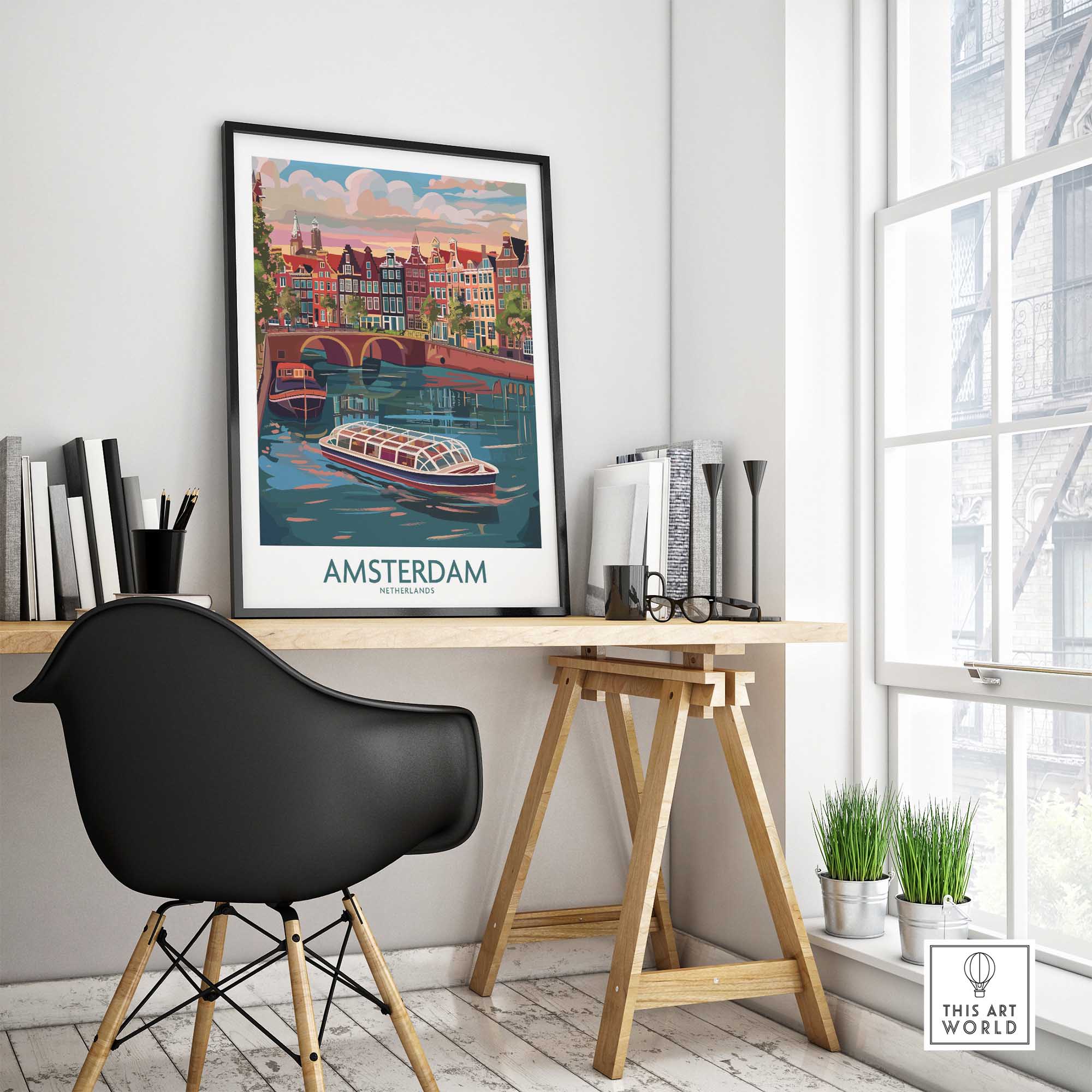 Amsterdam Travel Poster-This Art World