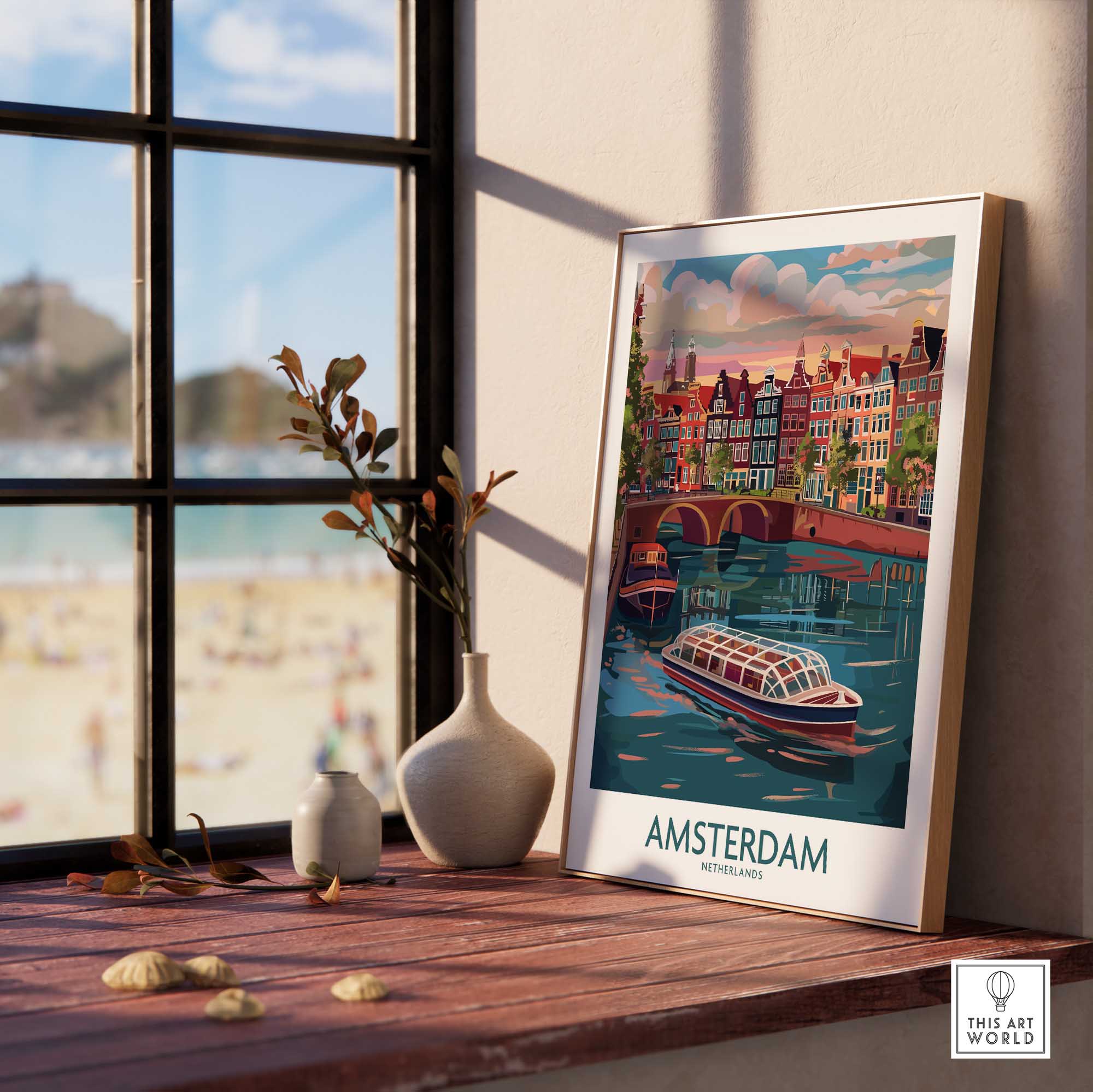 Amsterdam Travel Poster-This Art World