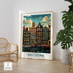 Amsterdam Travel Poster - Canal Houses-This Art World