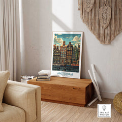 Amsterdam Travel Poster - Canal Houses-This Art World