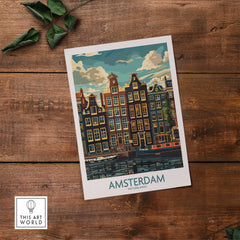 Amsterdam Travel Poster - Canal Houses-This Art World