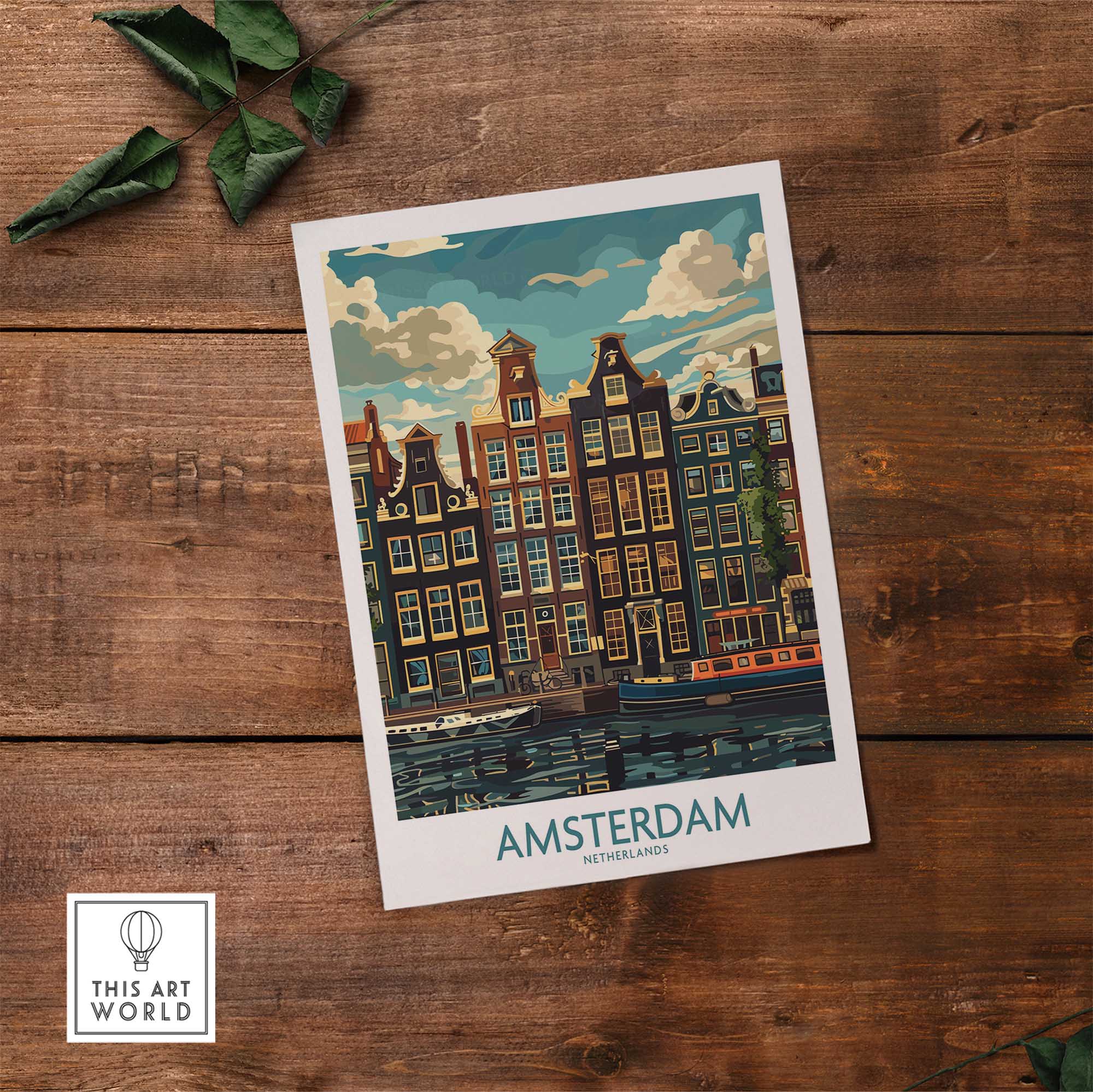 Amsterdam Travel Poster - Canal Houses-This Art World