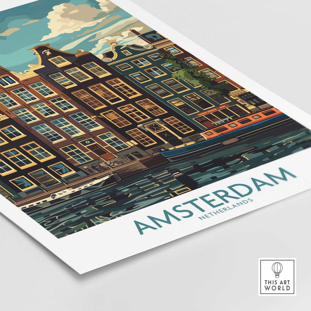 Amsterdam Travel Poster - Canal Houses-This Art World