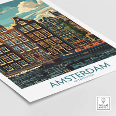 Amsterdam Travel Poster - Canal Houses-This Art World