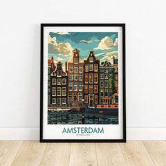 Amsterdam Travel Poster - Canal Houses-This Art World