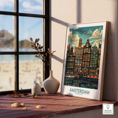 Amsterdam Travel Poster - Canal Houses-This Art World