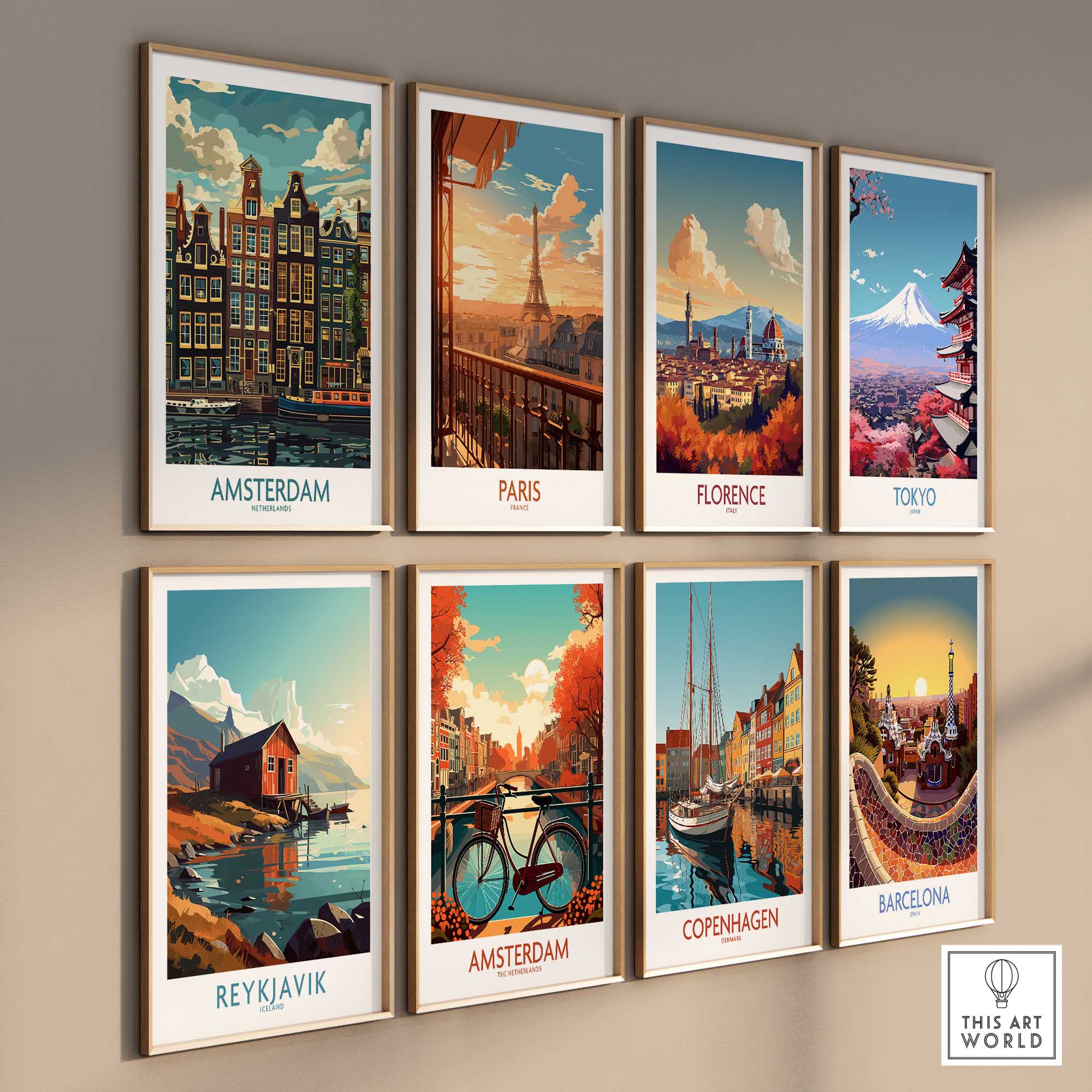 Amsterdam Travel Poster - Canal Houses-This Art World