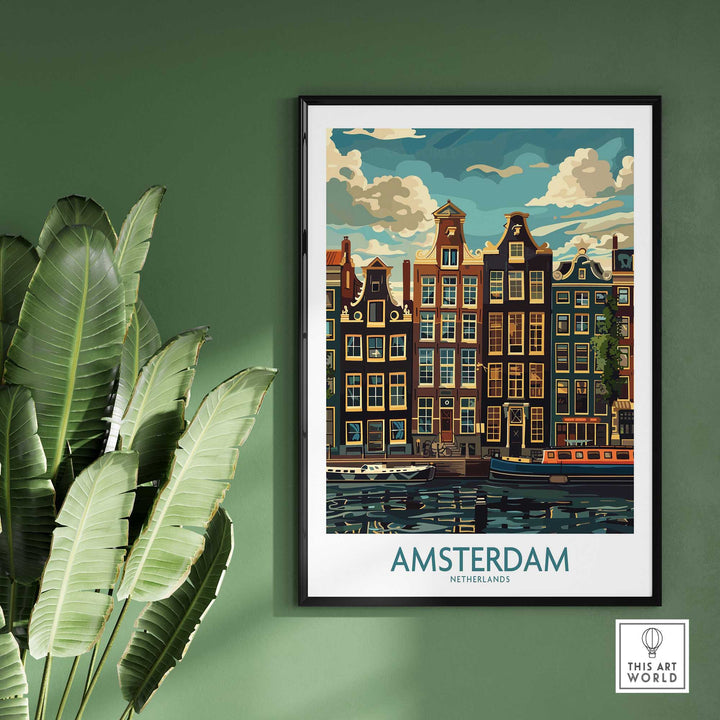 Amsterdam Travel Poster - Canal Houses-This Art World