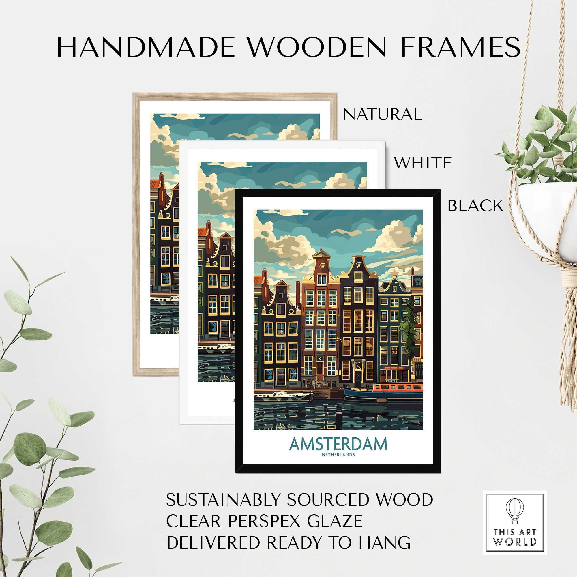 Amsterdam Travel Poster - Canal Houses-This Art World
