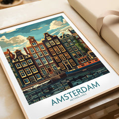 Amsterdam Travel Poster - Canal Houses-This Art World