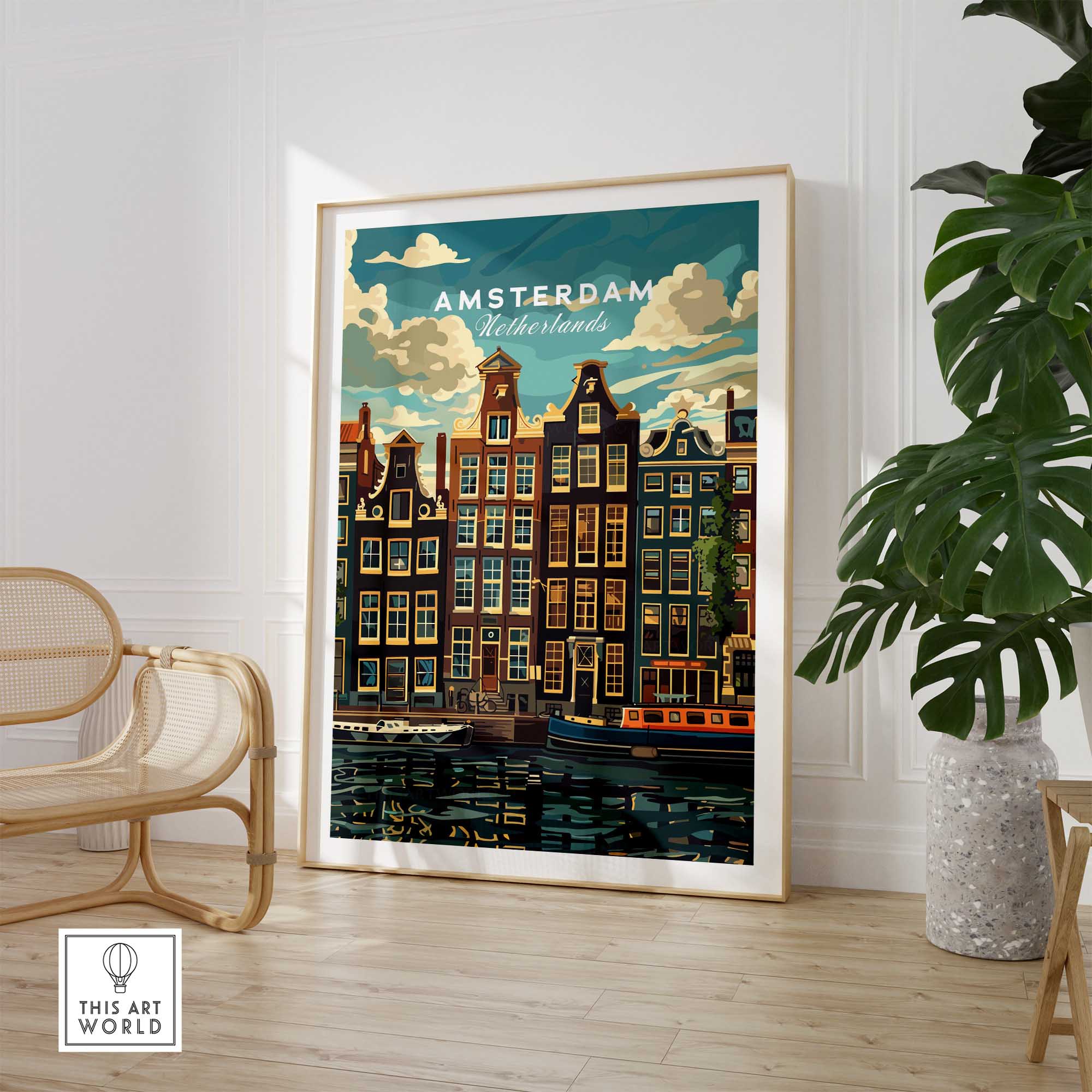 Amsterdam Travel Print - Canal Houses-This Art World