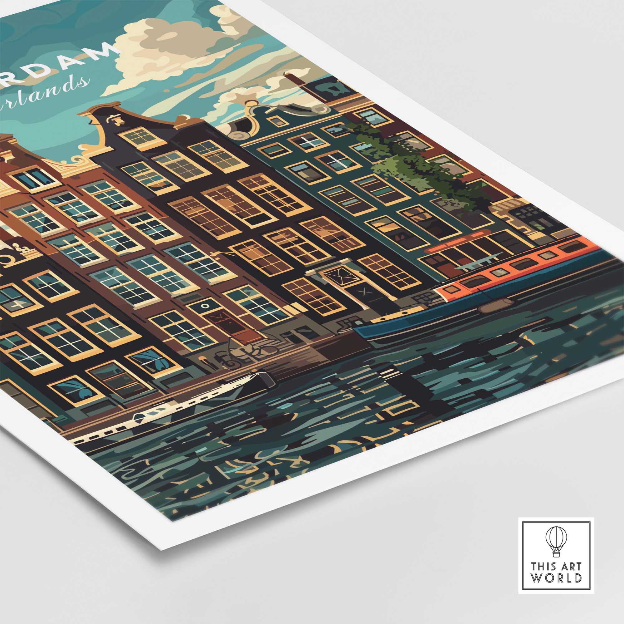 Amsterdam Travel Print - Canal Houses-This Art World