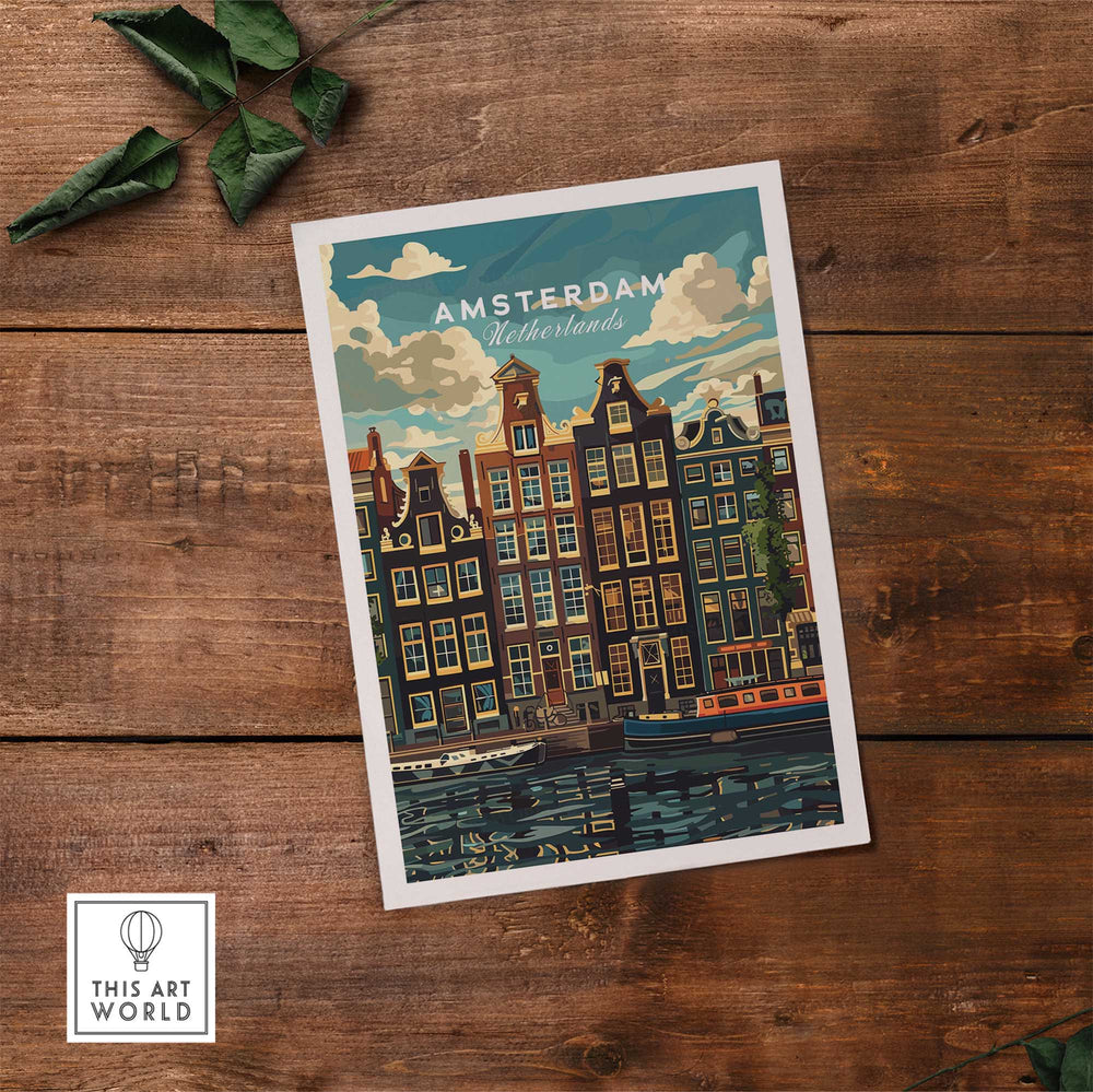 Amsterdam Travel Print - Canal Houses-This Art World