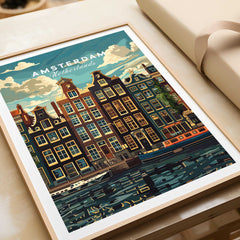 Amsterdam Travel Print - Canal Houses-This Art World